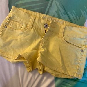 Yellow jean shorts
